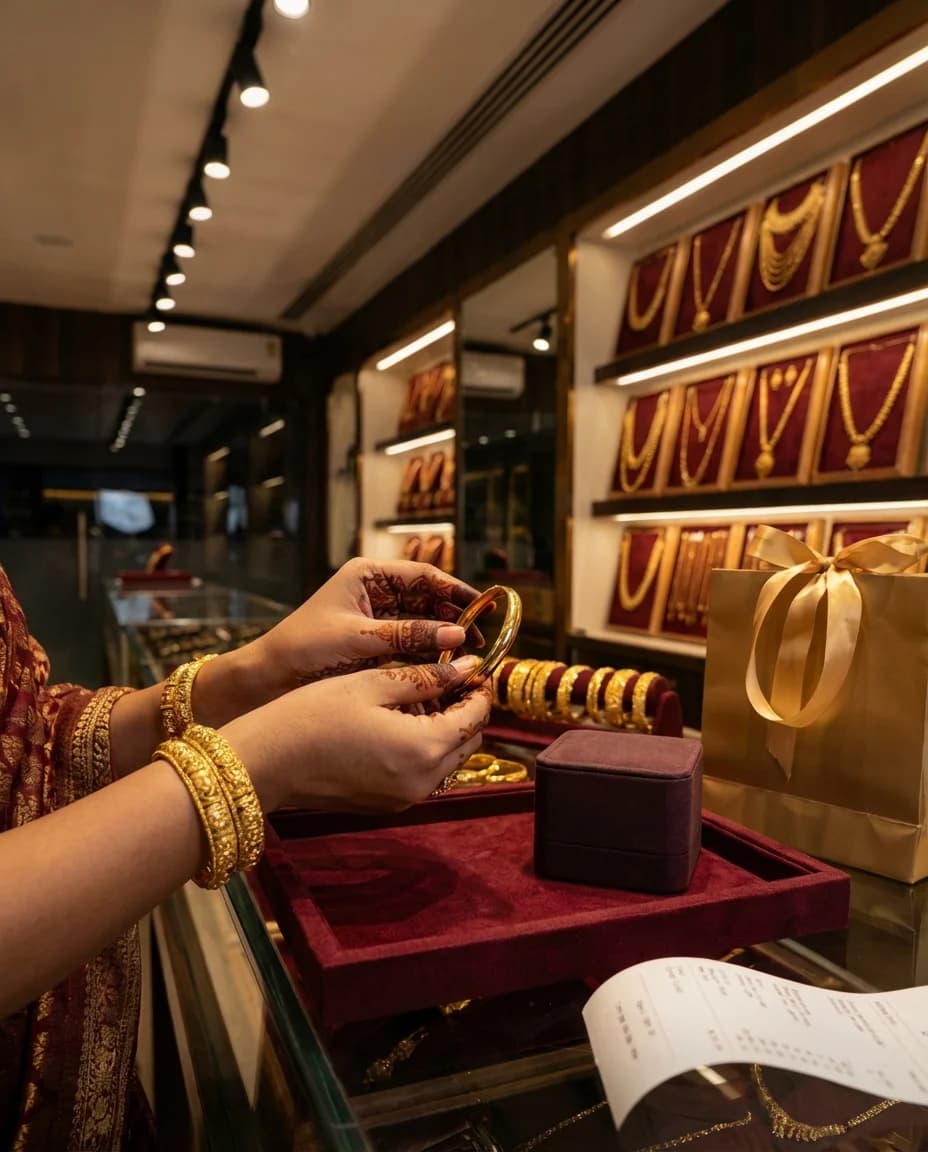 Overflowing jewelry store on Akshaya Tritiya