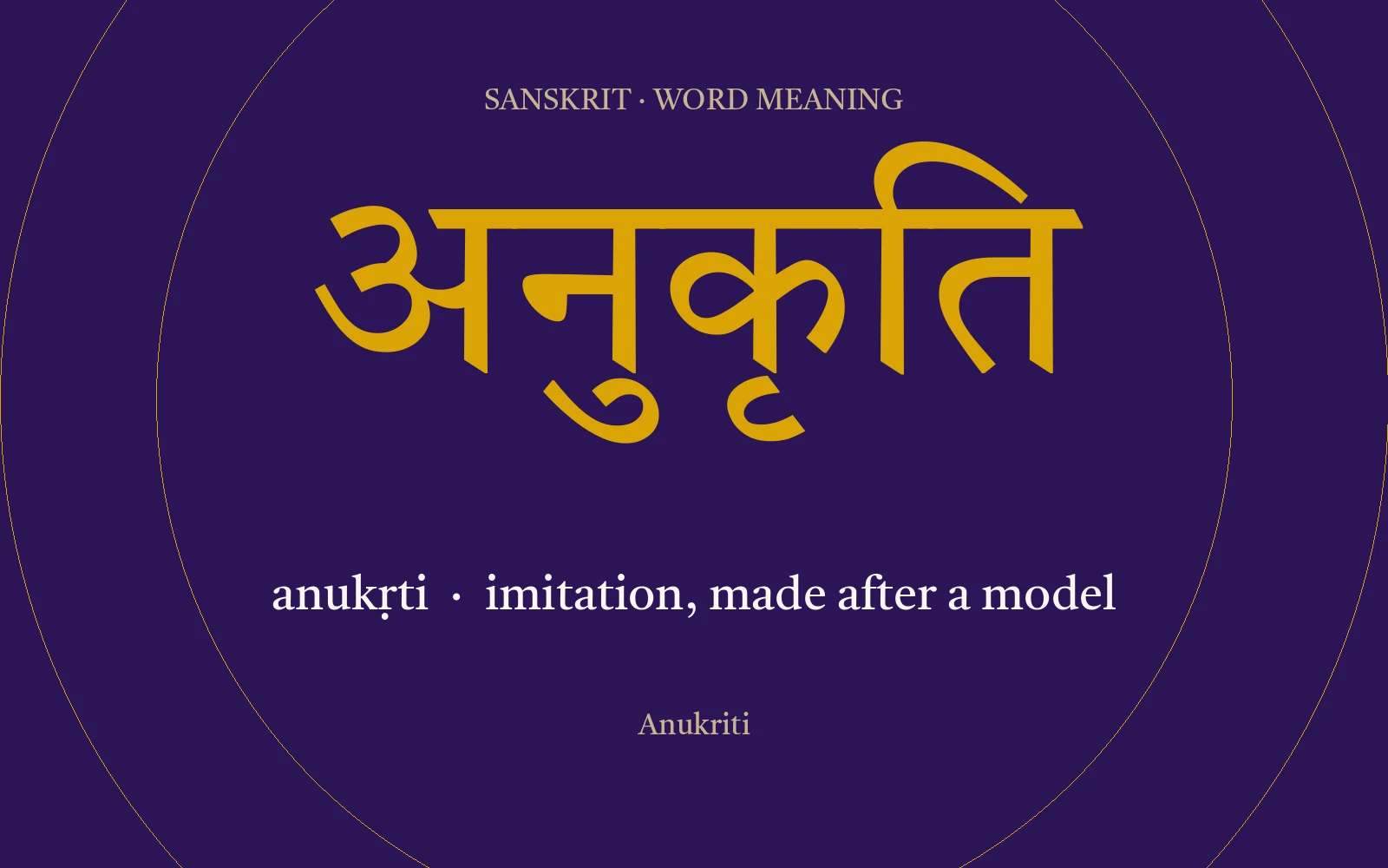 Anukriti — What अनुकृति Means