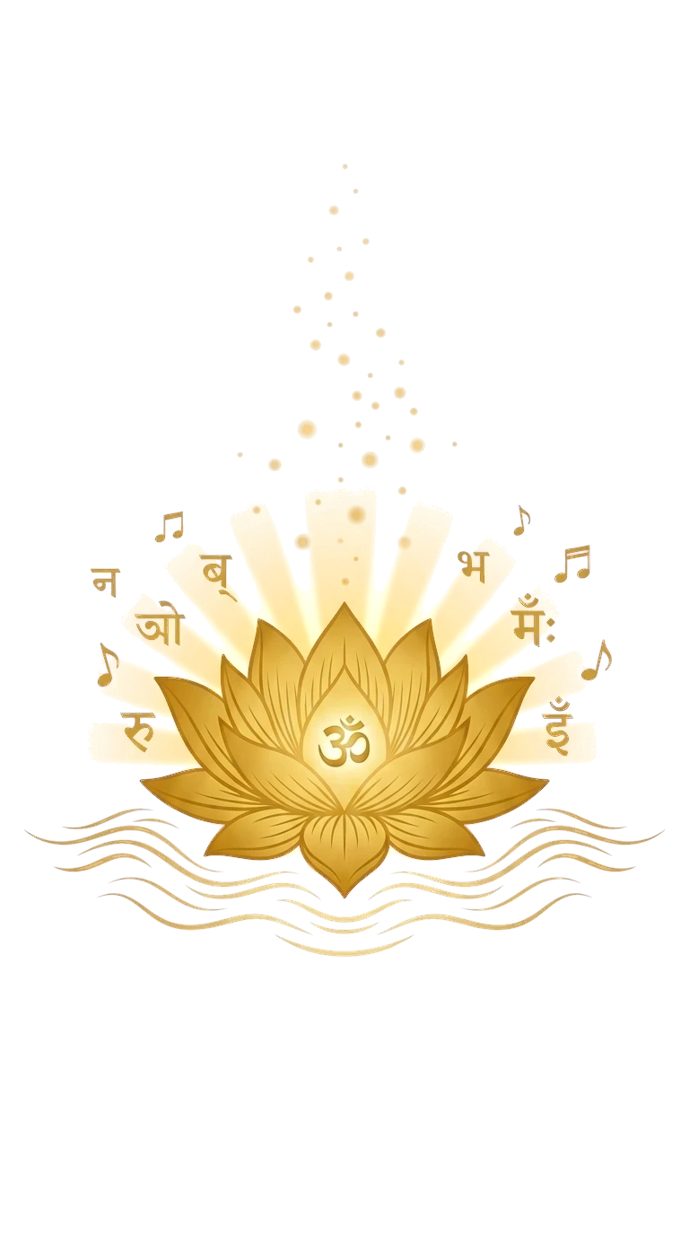 Golden lotus with Om symbol